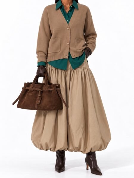 The Camel V-Neck Pocket Cardigan