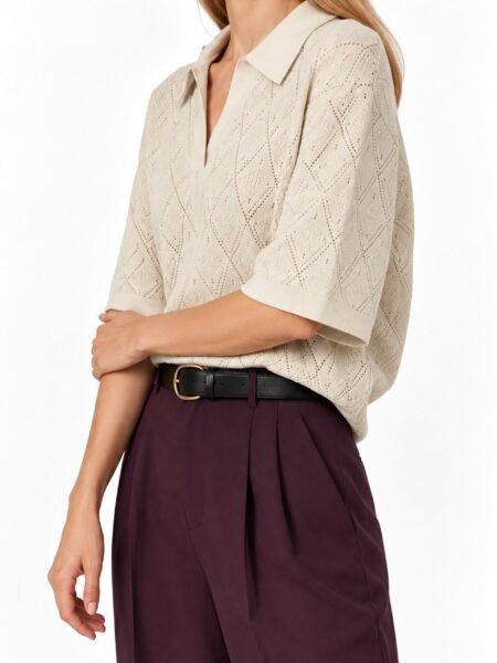 The Cream Short-Sleeve Knit Top