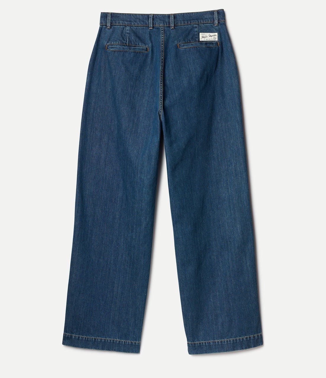 1940s Cotton Denim High Rise Wide Leg Chino - Image 3