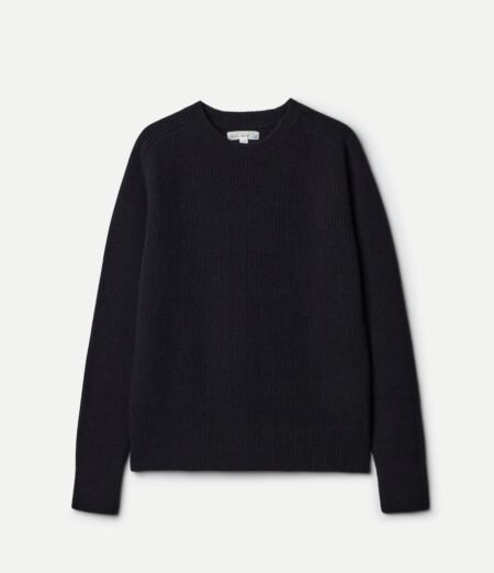 Sturdy Ribbed Merino Wool-Cashmere Raglan Sweater