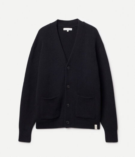 Sturdy Ribbed Merino Wool-Cashmere Cardigan