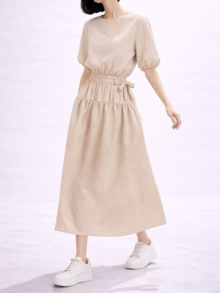 Beige Tiered Skirt