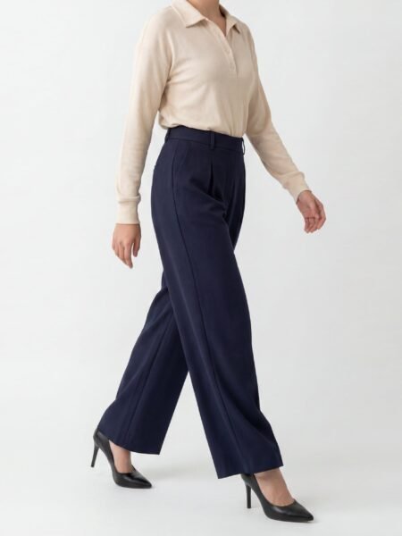 Navy Wide Trousers