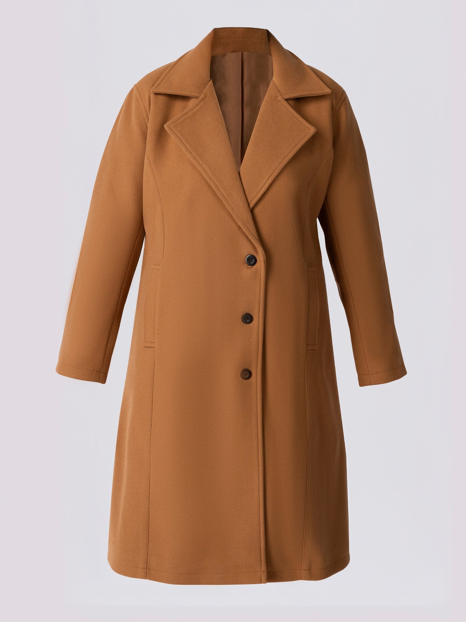 Beige Tailored Wool Coat