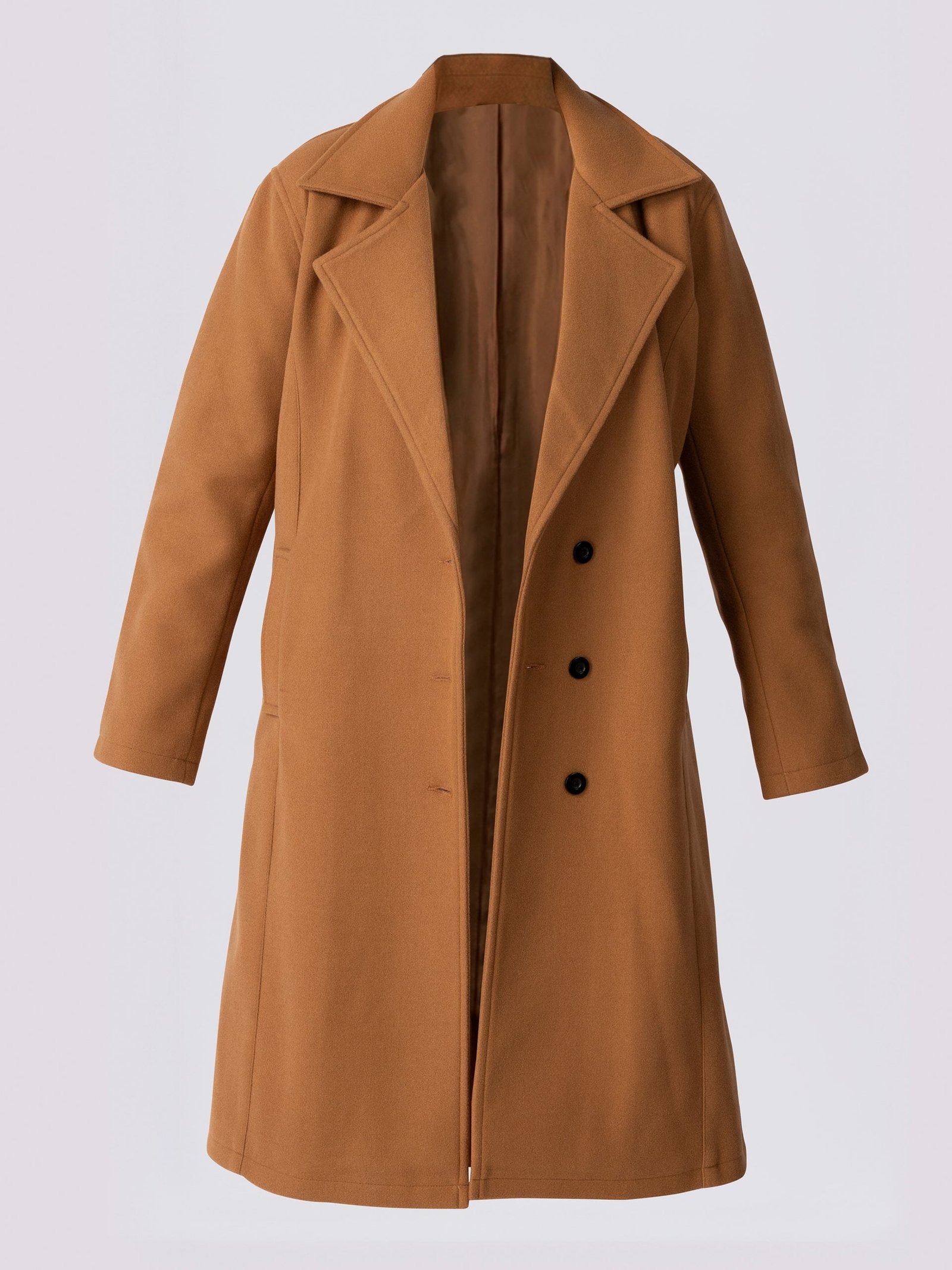 Beige Tailored Wool Coat - Image 5