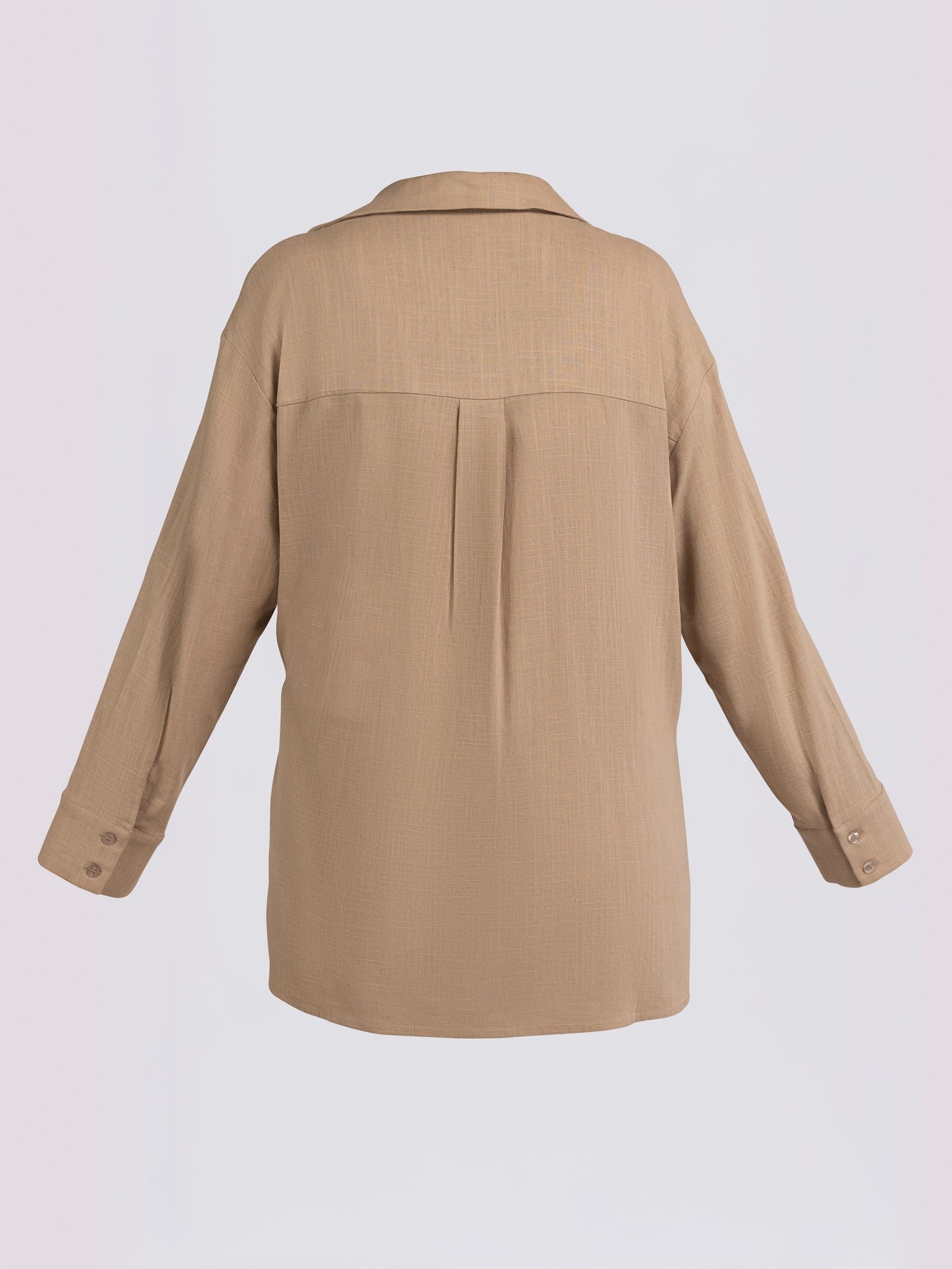 Beige Draped Side-Tie Kimono Shirt - Image 2